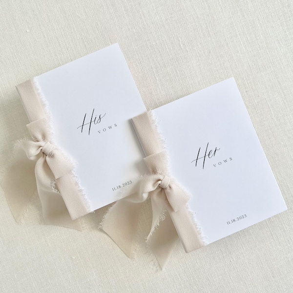 Custom Vow Books His and Hers, Set of 2, Perfect for Wedding Day Of, Vow Renewals and Anniversaries