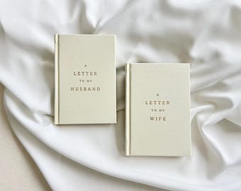A Letter to My Husband and Wife | Modern Linen Wedding Vow Books