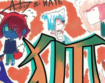 Digital Printable - Audrey and Kate Collaborative Live Stream Art - Fox