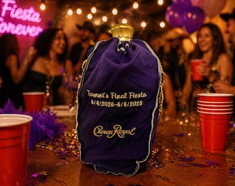 Custom Embroidered Crown Royal Bag – Personalized Name, Fraternity, Sorority, Wedding, Birthday, Graduation, Bachelor, Fathers Day Gift