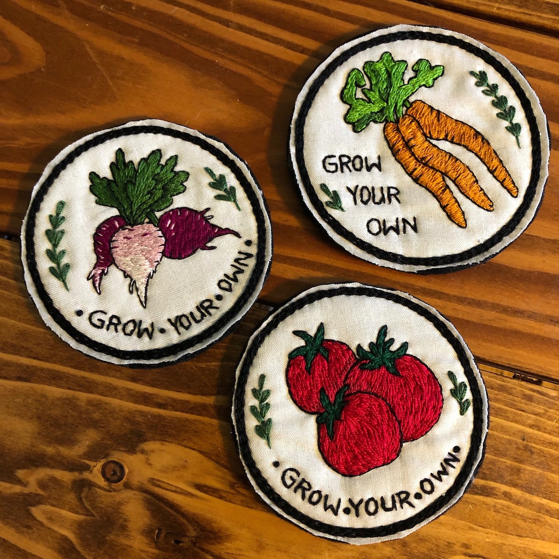 Grow Your Own Hand Embroidered Patch Etsy