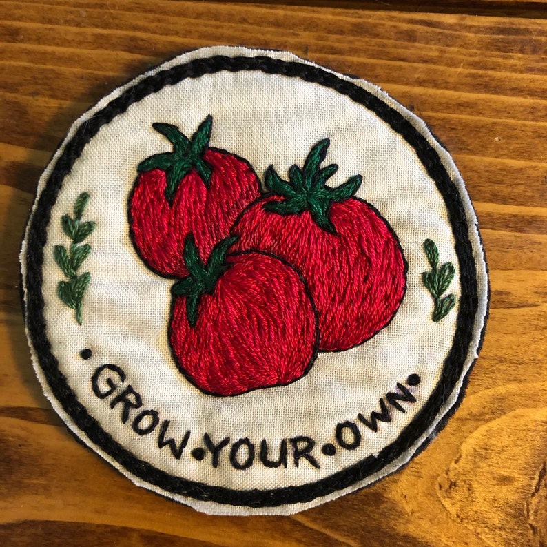 Grow Your Own Hand Embroidered Patch Etsy