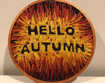 Hello Autumn Embroidery Hoop