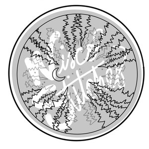 Night Sky Embroidery Hoop Line Work image 1