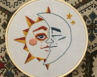 Sun and Moon Embroidery Pattern PDF