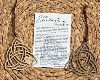 Everlasting Friendship, Story card, Friendship Gift, Friendship Ornament, Car Charm, Meaningful Keepsake