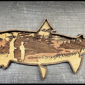 Digital File - 6 Layer Trout Mandala - Father and Son - .SVG