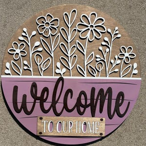 Front Door Decor | Front Door Wreath | Welcome To Our Home | Front Door Sign | Front Door Hanger | Year Round Wreath | Home Decor