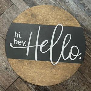 Hi Hey Hello Door Hanger | Hello Front Door Decor | Custom Door Sign ...