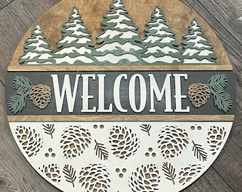 Winter Welcome Sign | Christmas Welcome Sign | Winter Door Hanger | Winter Door Sign | Winter Door Decor