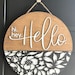 Hi Hey Hello Welcome Sign – Round Wooden Door Hanger – Seasonal Porch ...
