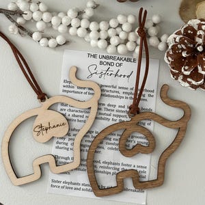 Sisterhood Elephant Christmas Ornament, Sisterhood Ornament, Personalized Gifts for Best Friends, Friendsgiving Gift, Friendship Gift