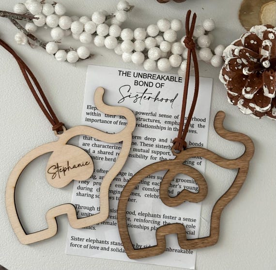 Sisterhood Elephant Ornament – Christmas Gift for Best Friend, Soul Sister, Coworker, Tribe Friendship Keepsake