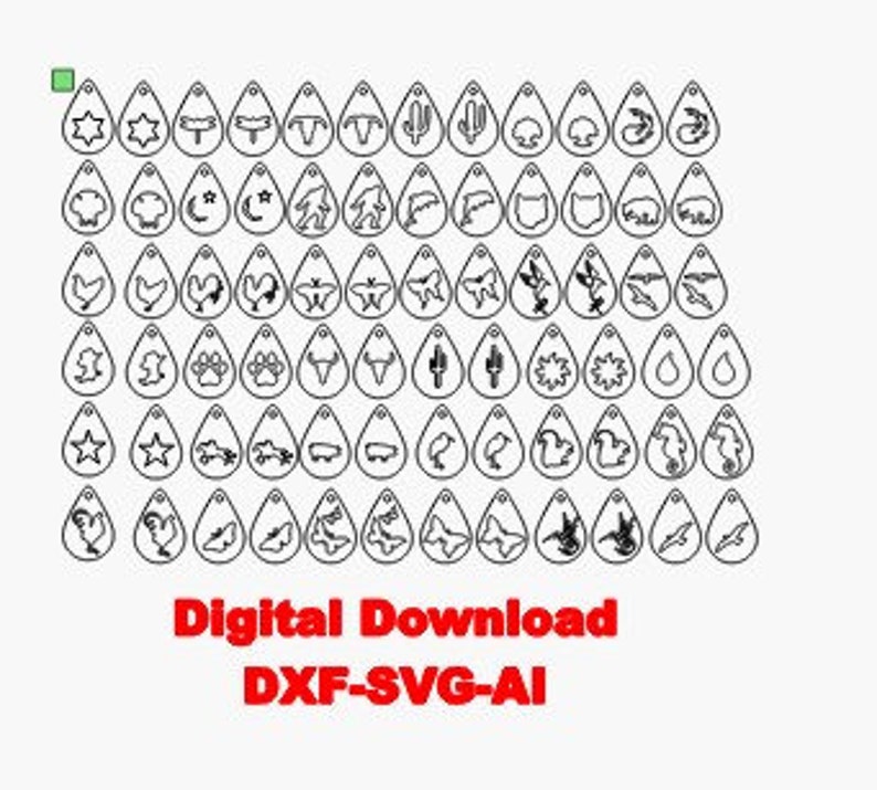 Tear Drop Earring 36 Designs. DXF SVG AI Digital Files Only - Etsy