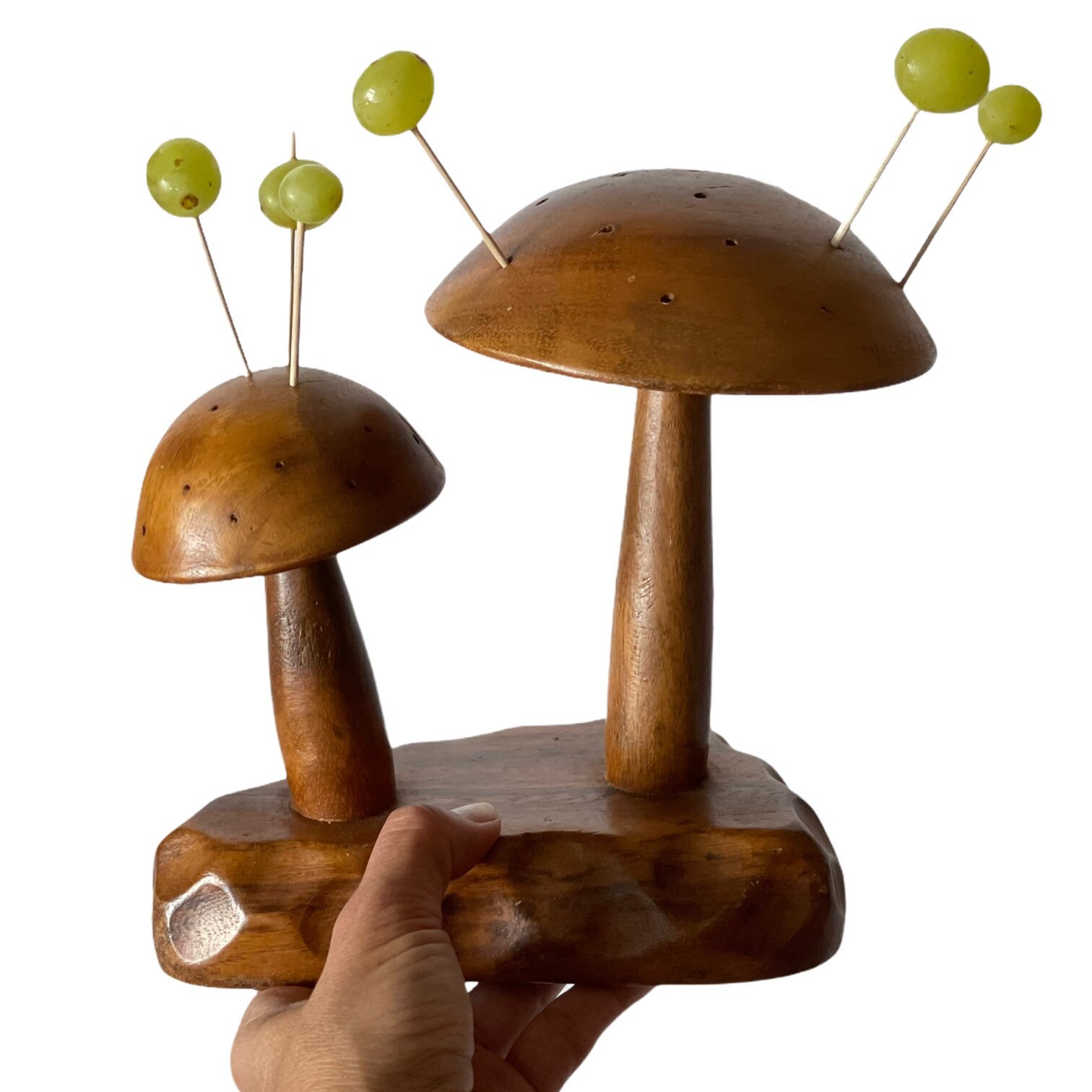 Wooden vintage mushroom toothpick holder Wooden Mushrooms Etsy