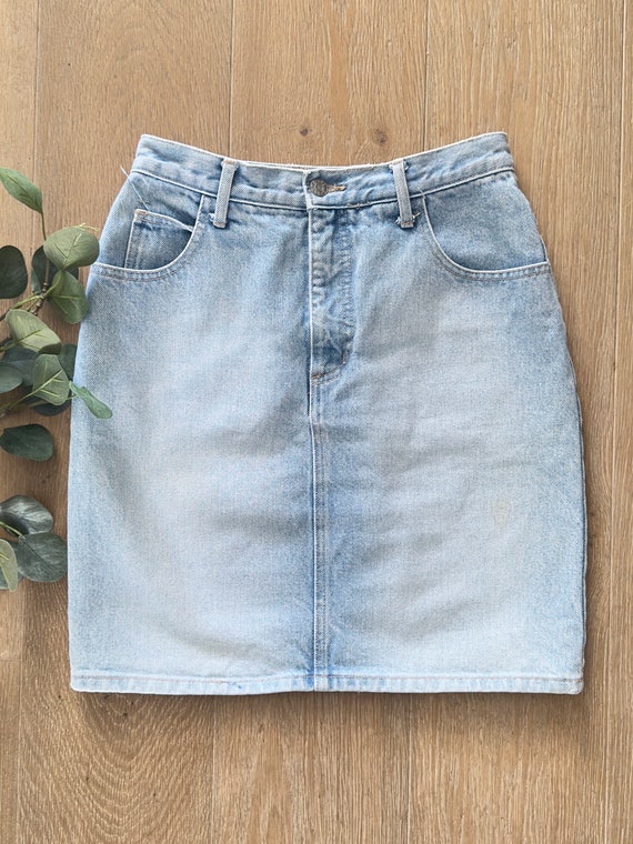 80s Vintage Guess Jeans Jean Skirt Size 30 | High… - image 2