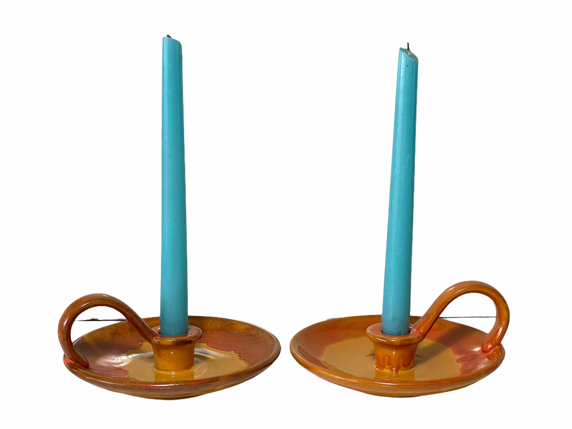 Vintage studio pottery candle stick holders Art Studio Etsy