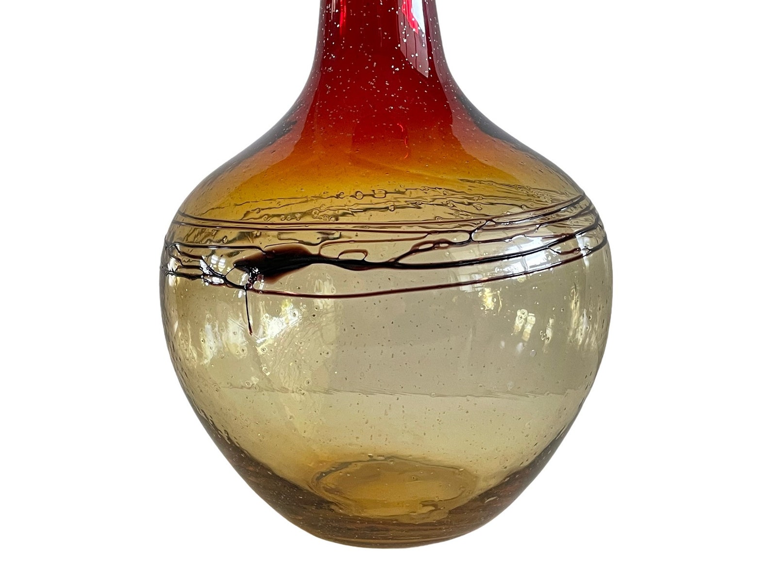 Vintage Amberina extra large hand blown glass vase Murano Etsy