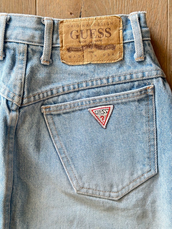 80s Vintage Guess Jeans Jean Skirt Size 30 | High… - image 3