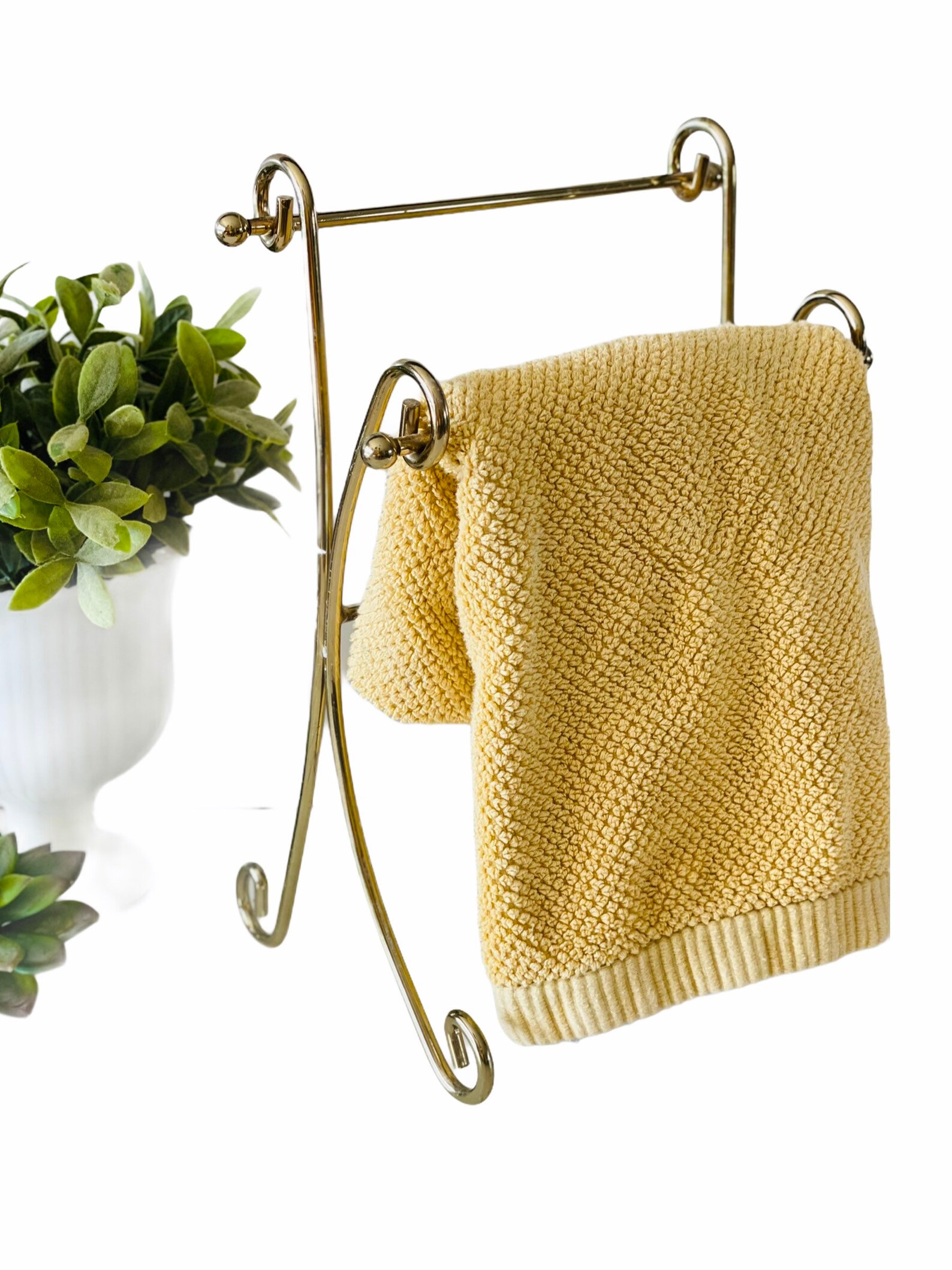 Vintage brass Countertop towel bar / rack.. mid century Etsy