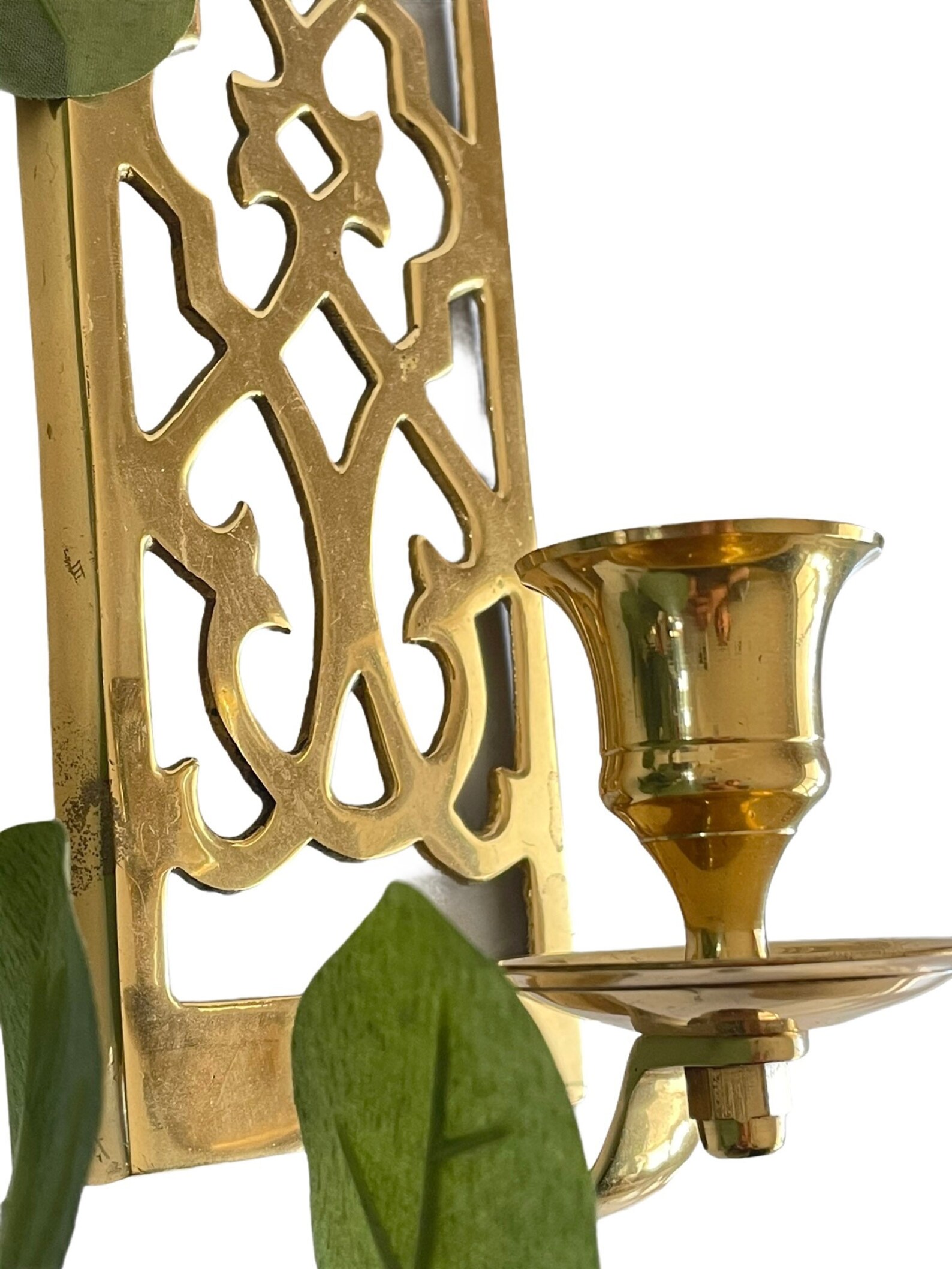 Vintage Brass Candle Sconce Gold Bohemian taper Candle wall Etsy