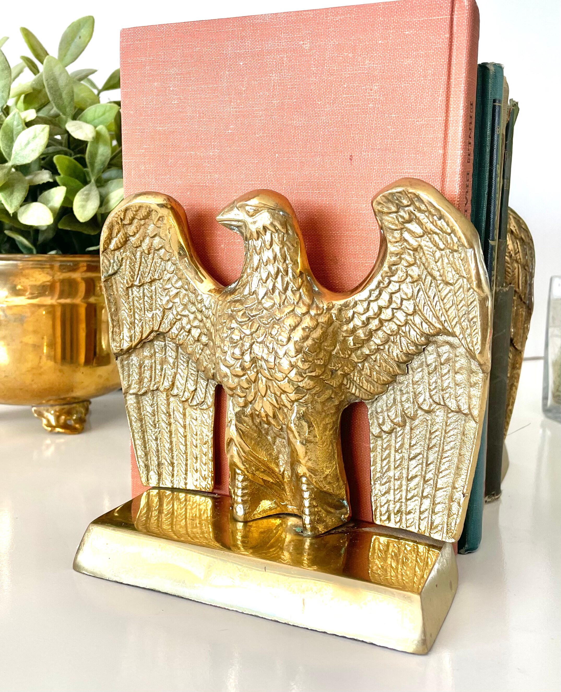 Eagle Bookends American Bookends Vintage Brass Bookends Etsy