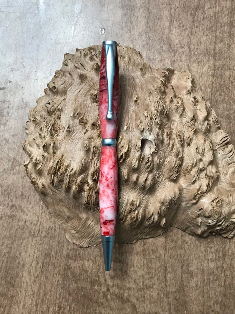 Satin Slimline Twist Pen with handcrafted Acrylic body