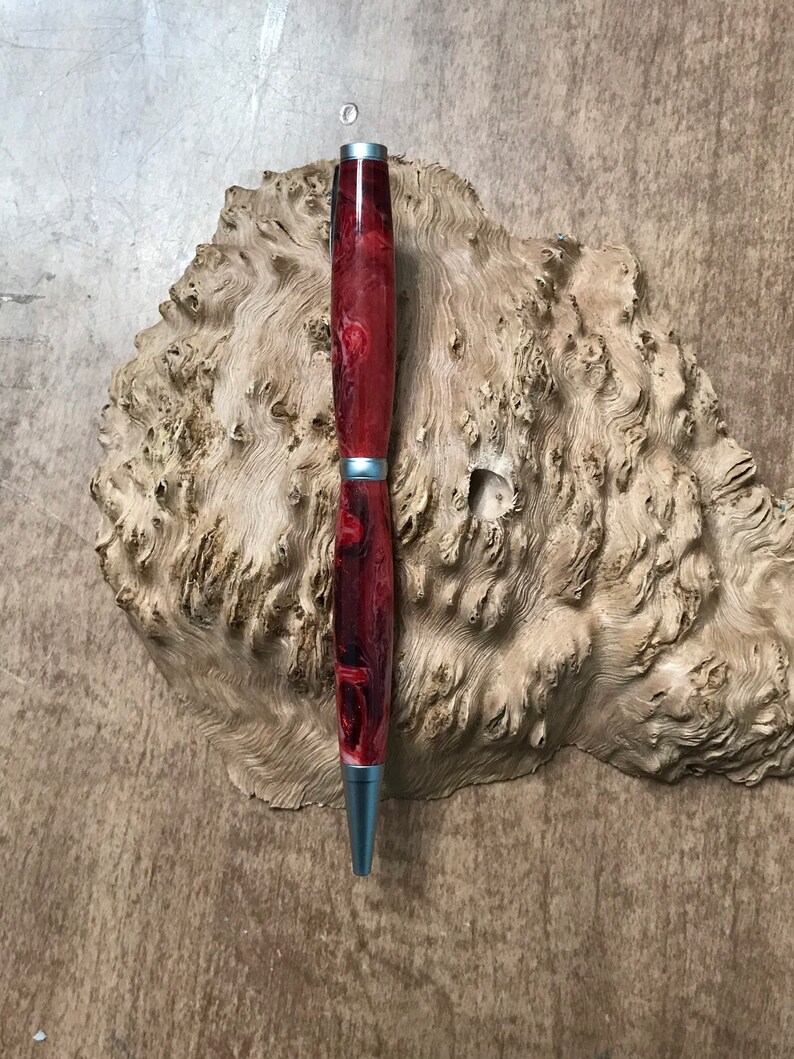 Satin Slimline Twist Pen with handcrafted Acrylic body