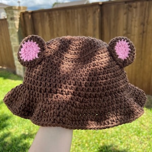 Bear Crochet Bucket Hat