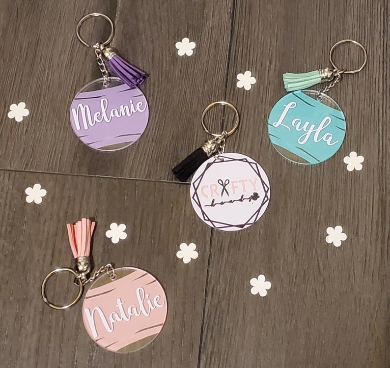 Clear Acrylic Keychain Personalized Keychain Customized Etsy
