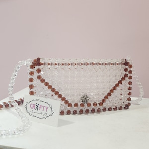 Bag Style Zoe | Crystal Beaded Shoulder Purse | Clear Handbag