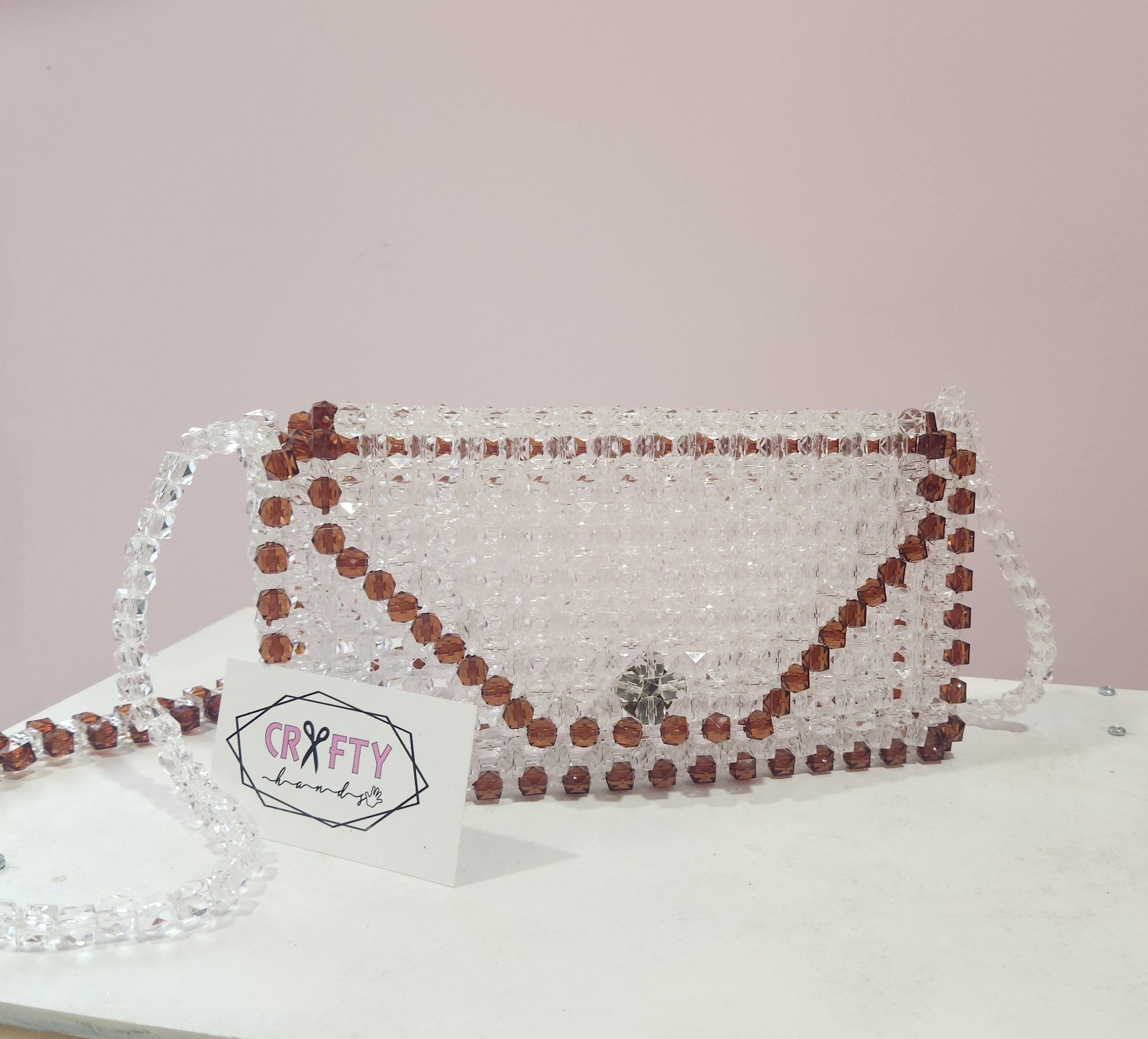 Bag Style Zoe Crystal Beaded Shoulder Purse Clear Handbag - Etsy