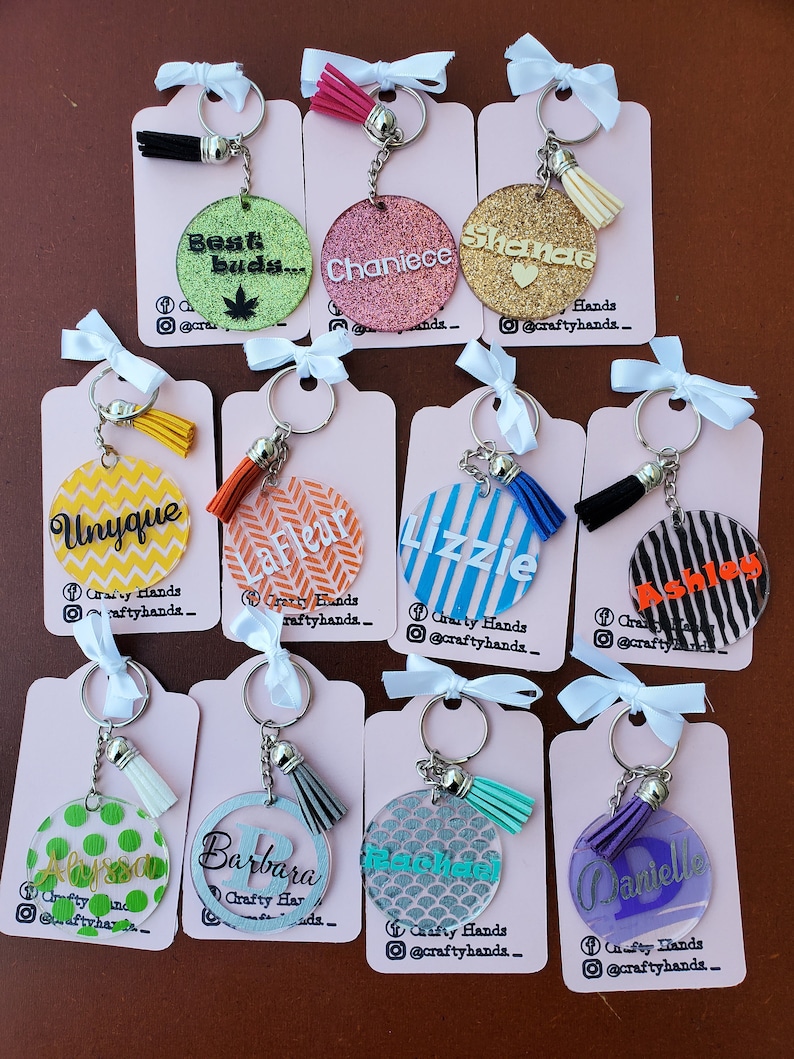 Clear Acrylic Keychain Personalized Keychain Customized Etsy
