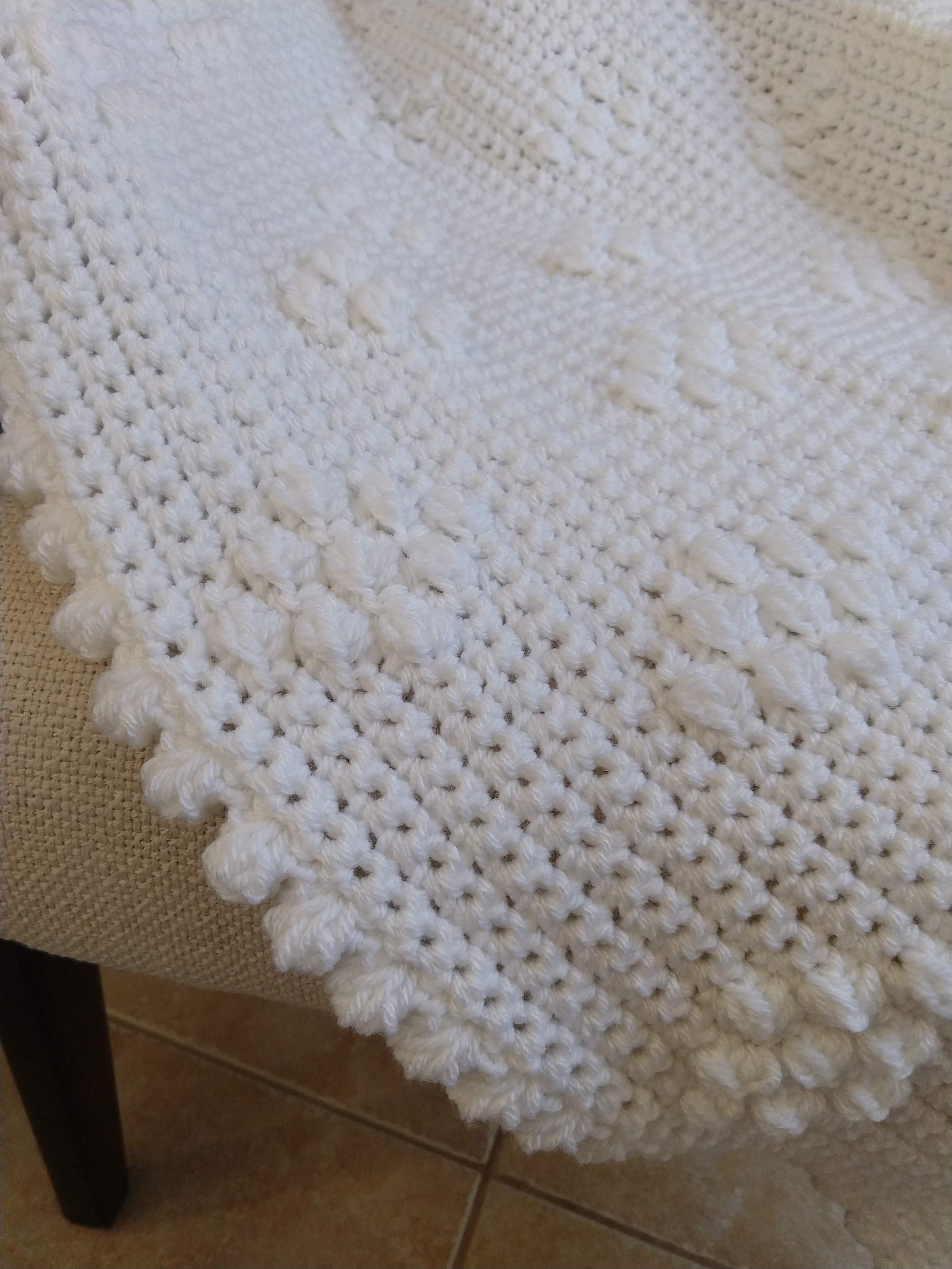 Crochet diamond berry stitch blanket blessing blanket baby Etsy