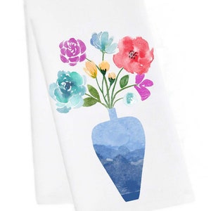 Flower Tea Towel, Flower Hand Towel, Floral Kitchen Towel, Floral Hand Towel, Floral Dish Towel, Floral Bathroom Towel, Floral Hostess Towel