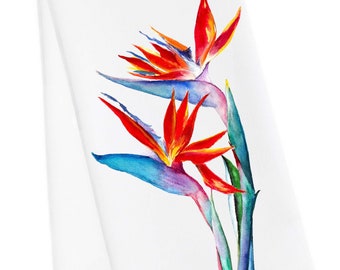 Bird of Paradise Tea Towel, Bird of Paradise Hand Towel,Bird of Paradise Kitchen Towel, Tropical Tea Towel, Mother in law Gift