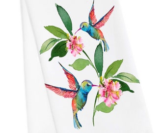 Hummingbird Tea Towel, Hummingbird Hand Towel, Bird Dish Towel, Hummingbird Dish Towel, Hummingbird Bath Towel, Hummingbird Hostess Gift