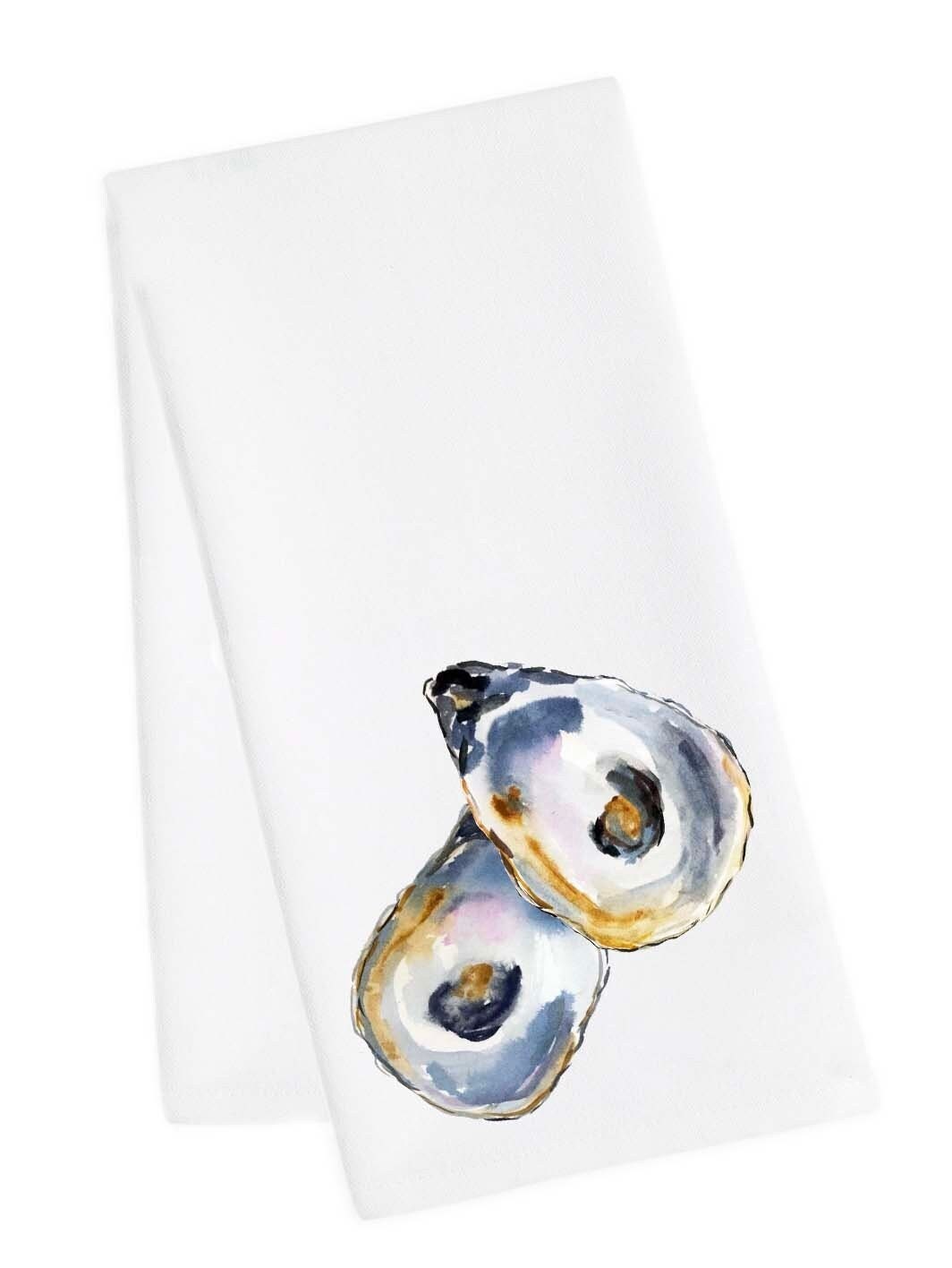 Oyster Shell Tea Towel Oyster Hand Towel Oyster Dish Towel Etsy