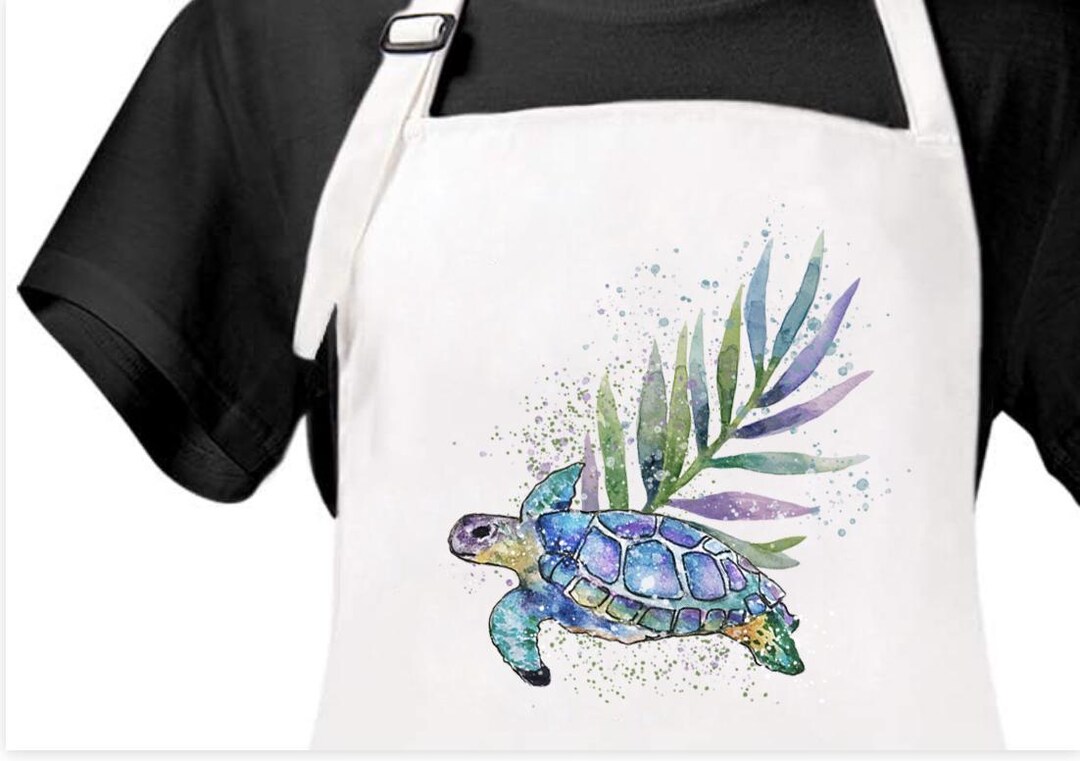 Turtle Kitchen Accessory Sea Turtle Apron, Sea Turtle Kitchen Apron, Sea Turtle Chef, Hostess ...