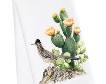 Road Runner Tea Towel, Road Runner Hand Towel, Road Runner Kitchen Towel, Nature Hand Towel, Texas road runner,  Farmhouse Towel