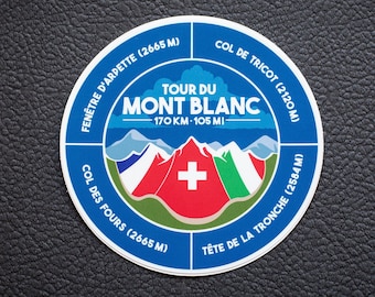 Tour du Mont Blanc (TMB) Sticker (plus variants)