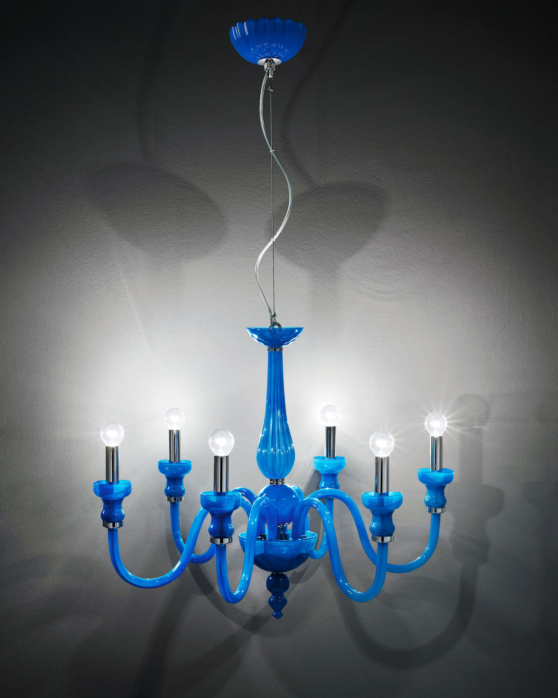 Lamp Blue ランプ ブルー 美品 Bilinda Bucchers Blue Murano Glass Chandelier, 8 Lights, Modern 222K6 - Etsy