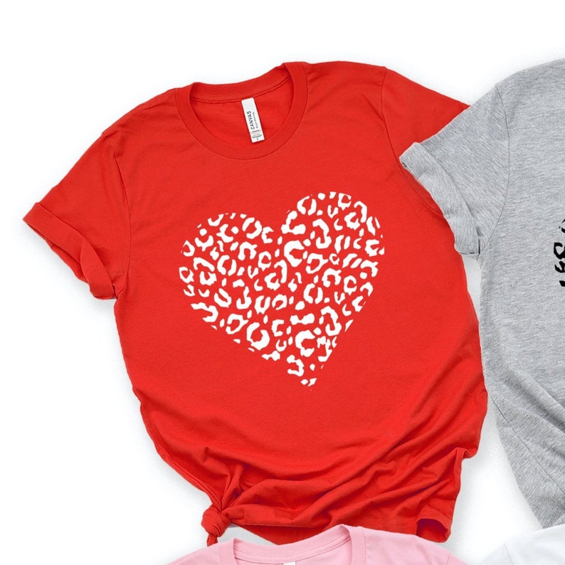 H30 WHITE Leopard Heart Ready to Press Screen Print Transfer