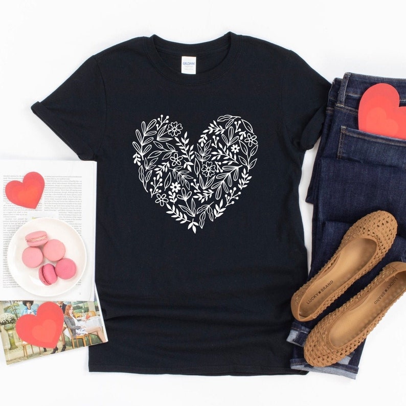 Ready to Press Screen Print Transfer B8 Floral Heart