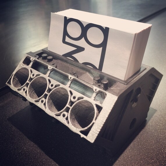 V8 Engine Block Shaped Business Card Holder Etsy