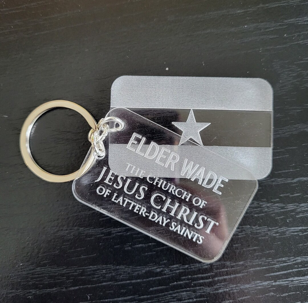 LDS Missionary Keychain Flag and Name Tag Etsy