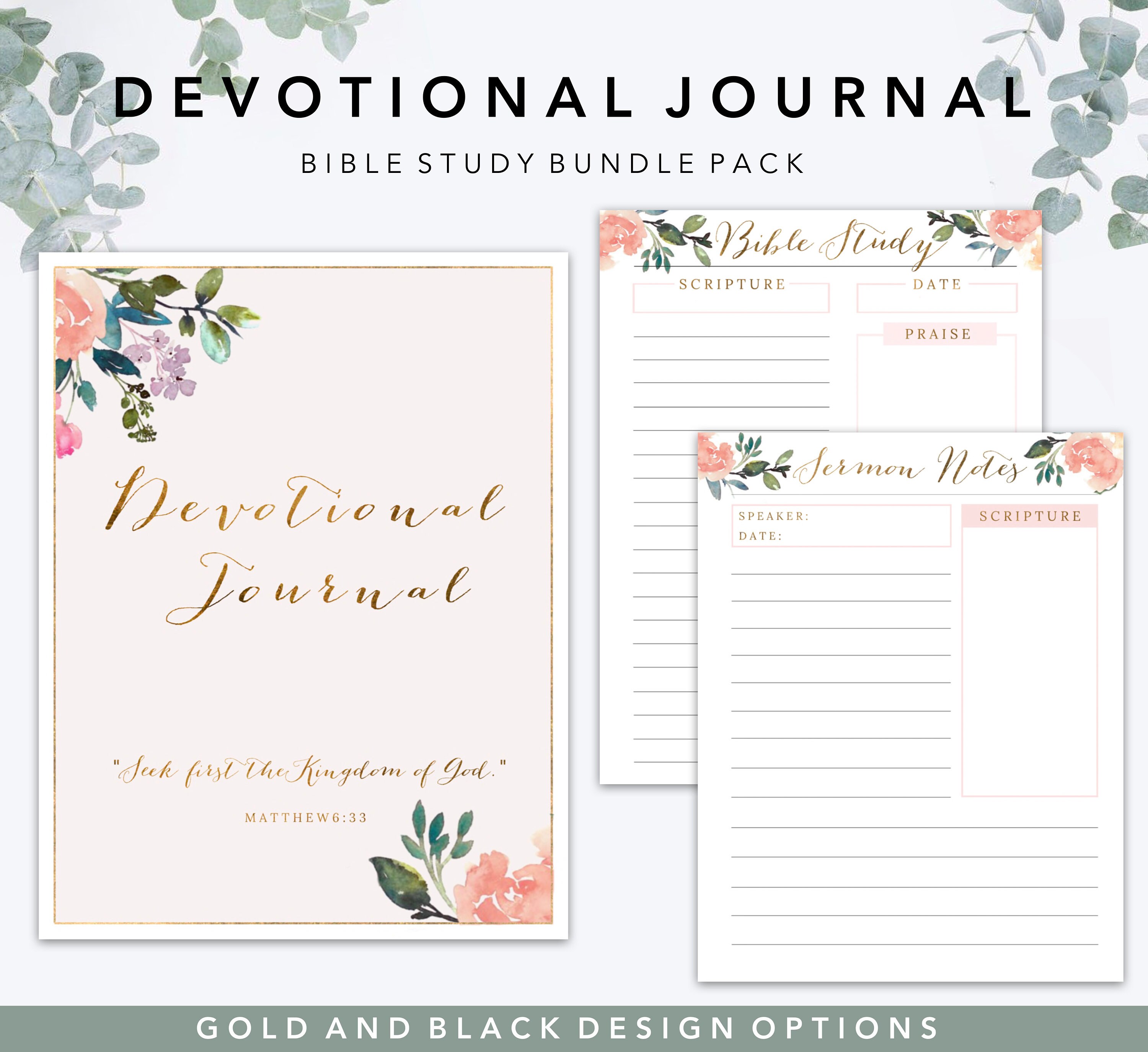Printable Devotional Planner/Journal and Bible Study Instant Etsy