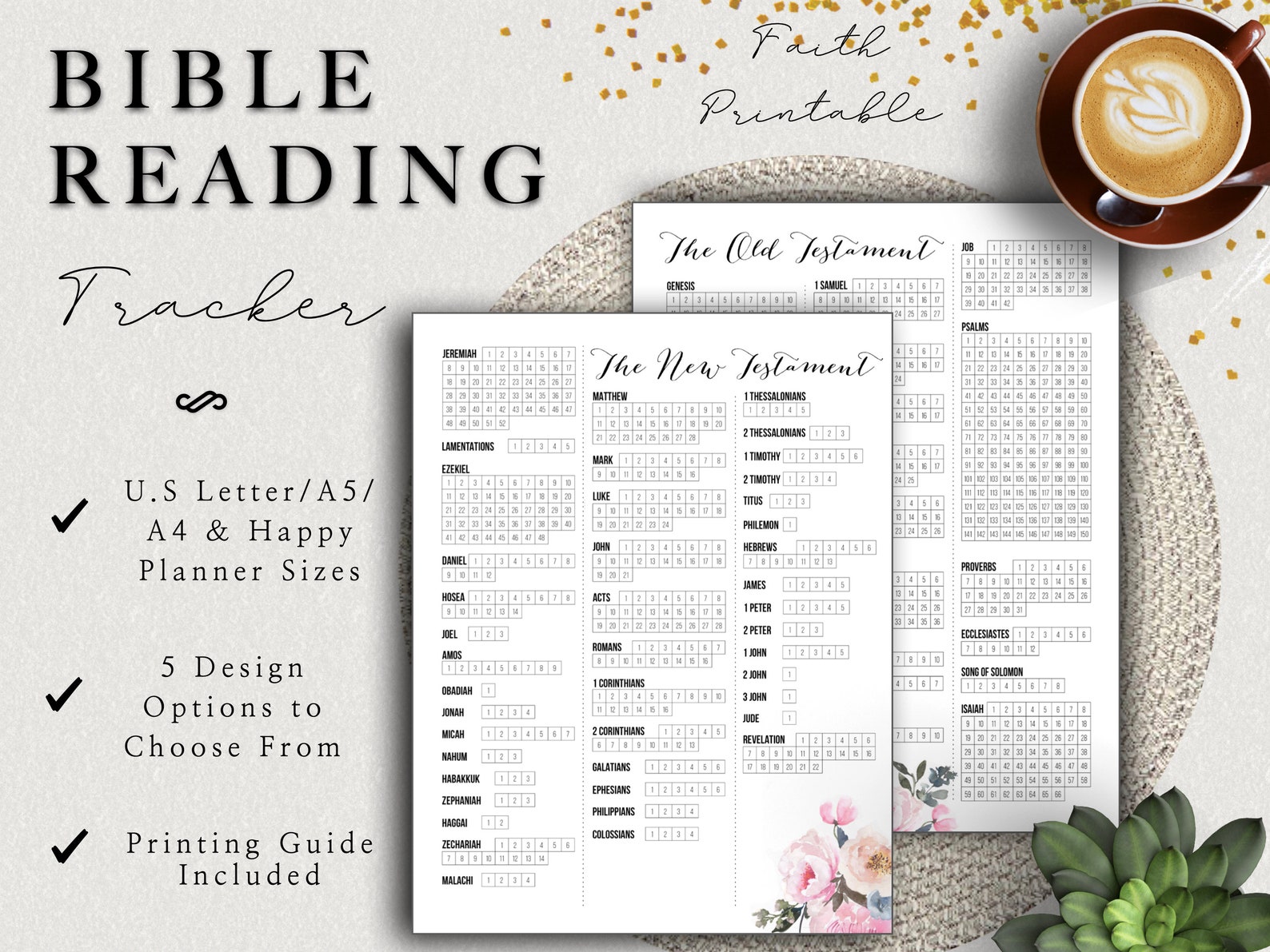 Printable Bible Reading Tracker Bundle Pack Old and New | Etsy
