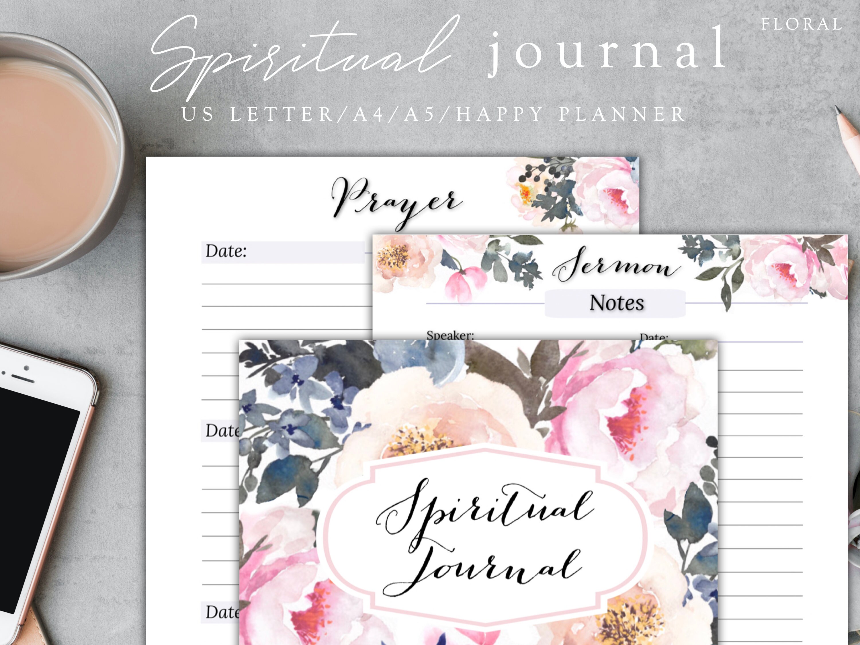 Spiritual Journal Printable Bible Study Journal Prayer Etsy