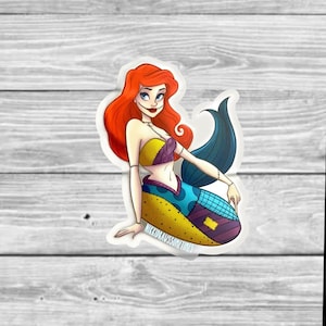 Ariel Dressed as Sally | Clear Vinyl 3’ Inch Sticker | Waterproof Sticker